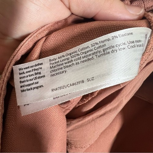Eileen Fisher Womens Stretch Cotton Hemp Canvas Pants Size 6 Casual Natural - Picture 9 of 9
