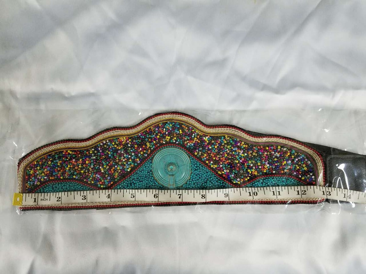 Handmade beads stretch belt vintage look turquoise color | eBay display picture 1