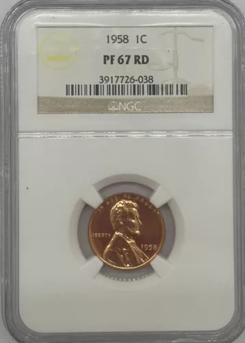 1958 Lincoln Memorial Cent Graded NGC PF67 RD