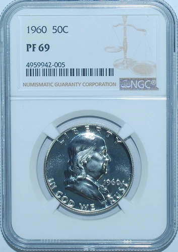 1960 NGC PR69 Proof Strike Franklin Half Dollar
