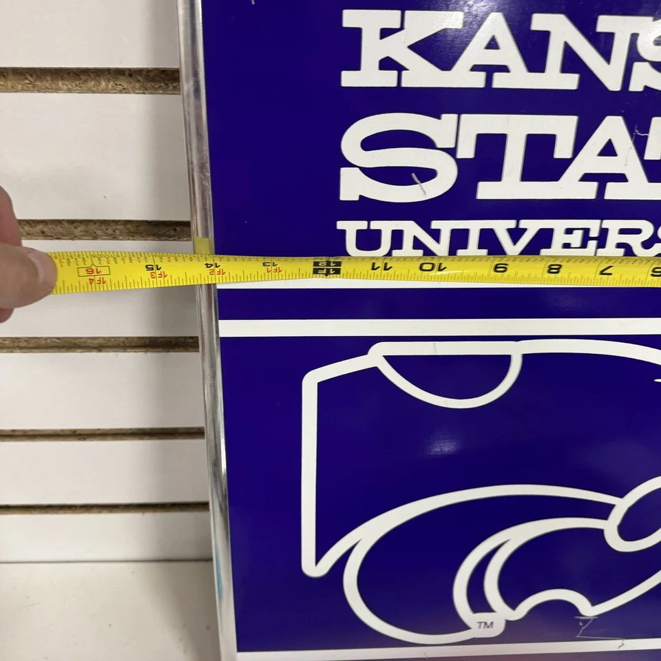 VTG FRAMED Purple White Kansas State Wildcats KSU Print Hanging 1992 P&K Product - Image 4 of 4