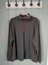 Cloudveil Mens XXL 2XL Half Zip Gray Orange Base Layer Athletic Wear Mock Neck