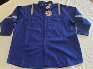 Walls Hi Vis Reflective Enhanced Visibility Long Sleeve Work Shirt 4XL Blue New | eBay