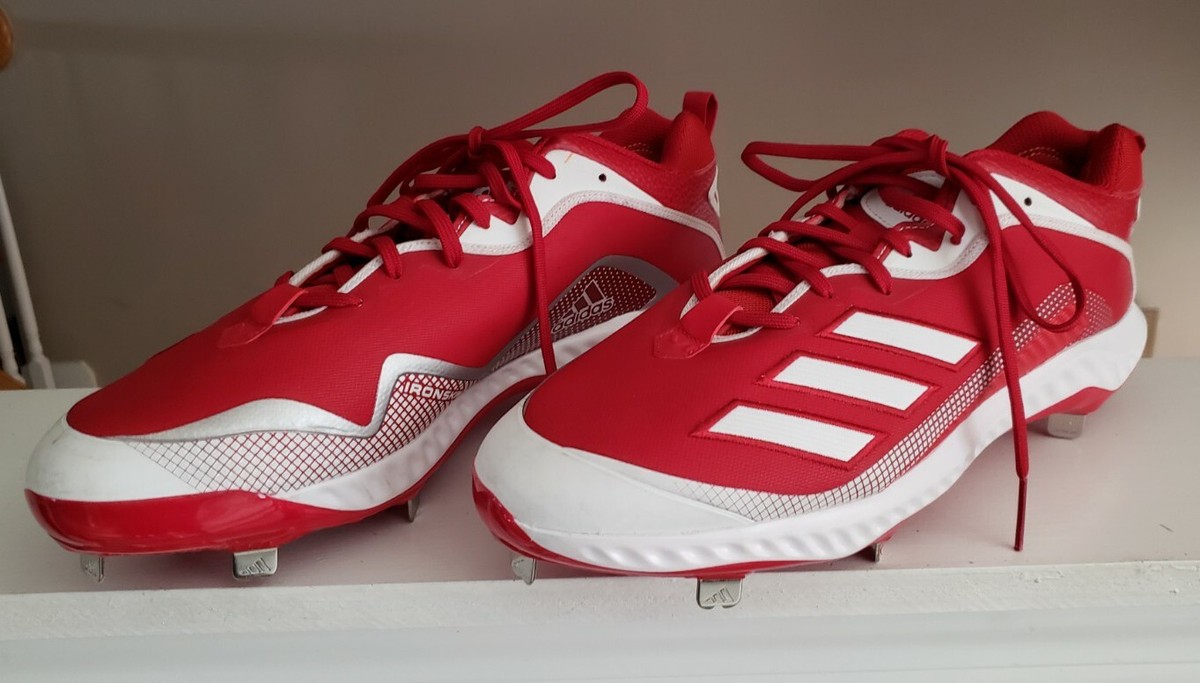 ADIDAS mens baseball Icon 7 ironskin red/white cleats Size 16 Adidas Icon 8 Metal Baseball Cleats main image 4