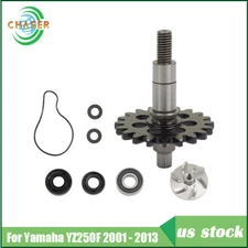 Water Pump Impeller Shaft Gear Kit Fit For Yamaha YZ250F 2001 2002 2003 - 2013