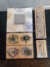 Lot 6 Of Hero Arts Rubber Stamps Flower Gardening Theme New