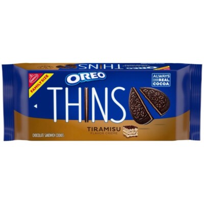   New Nabisco Oreo Thins  Tiramisu Chocolate Creme Sandwich Cookies Box 11.78oz