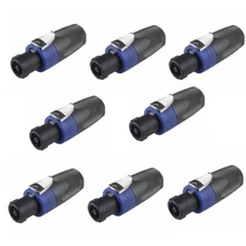 8x Professional SpeakOn Speaker Adapter Connectors  4 Pole Plug Twist Lock C409