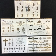 5pcs Waterproof Temporary Tattoo Stickers Skin Body Art In Retail Pack St-161