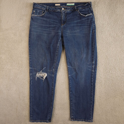 Anthropologie Pilcro Jeans Women 18W Plus Blue Relaxed Straight Fit Distressed