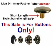 Snap Fastener Button for Lign 24 Nickel finish Canvas, Leather, Made in USA