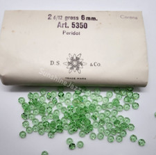 Factory Pack Swarovski Crystal Peridot 6mm Flat Spacer 5350 Beads; Vintage 