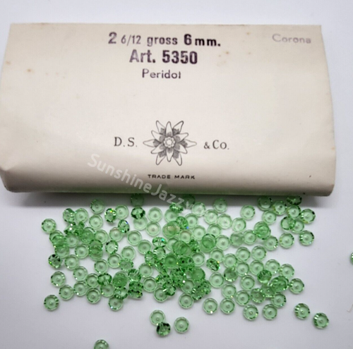 Factory Pack Swarovski Crystal Peridot 6mm Flat Spacer 5350 Beads; Vintage! - Afbeelding 1 van 4