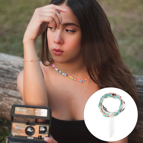 8 Pcs Colorful Bead Necklace Miss Clothes Accessory Fashionable Pendant - Picture 2 of 12