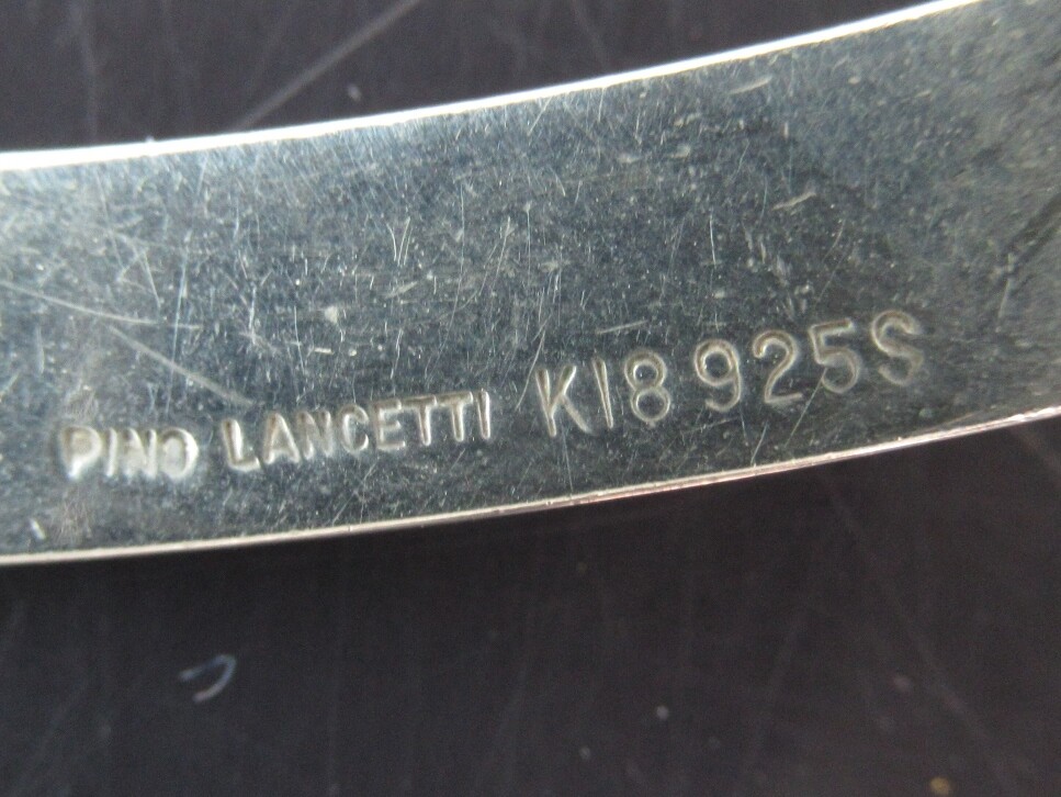 PINO LANCETTI Sterling Silver 925 750 K18 Plate Charm Choker