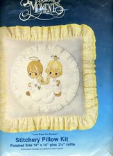 Love Goes On Forever Stitchery Pillow Kit  Vtg 1984 Paragon Precious Moments