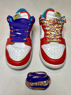 Size 7.5 - Nike Dunk Low x LeBron James x Fruity Pebbles Red