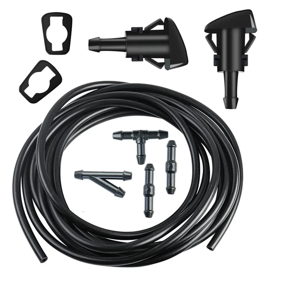 Car Windshield Wiper Washer Squirter Nozzle Spray Jet Kit Fluid Hose Universal - Image 2 of 4