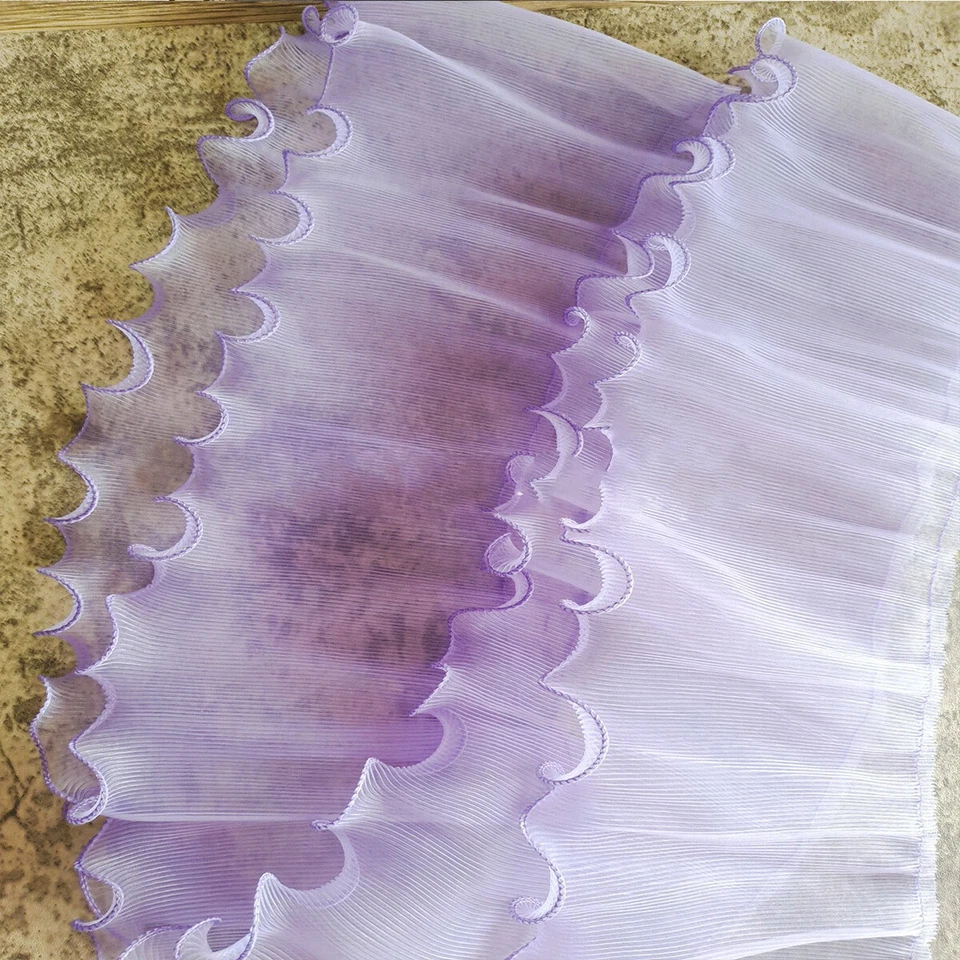 1 Yard Lace Mesh Ruffles Edge Pleated Sewing Organza Trimming DIY Craft Fabric - Image 4 of 4