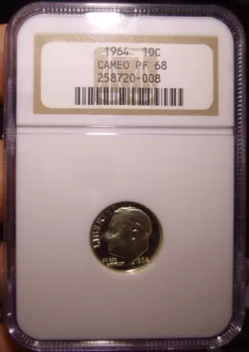 1964 Proof Roosevelt Dime NGC PF68 Cameo
