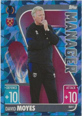 2021-22 Topps UEFA Match Attax Extra DAVID MOYES Blue Crystal Foil Manager #MAN5