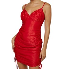 Blue Blush Ruched Bodycon Mini Dress Red Size Small NWT