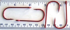 100 VMC 6250 6250TR Red 3X Trailer Fish Fishing Hook Large Eye 4/0 - 100 Hooks