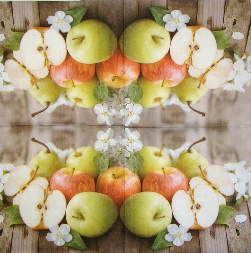 4 x Single Paper Napkins for Decoupage Craft and Table Fruits Apple 82 - Picture 2 of 2