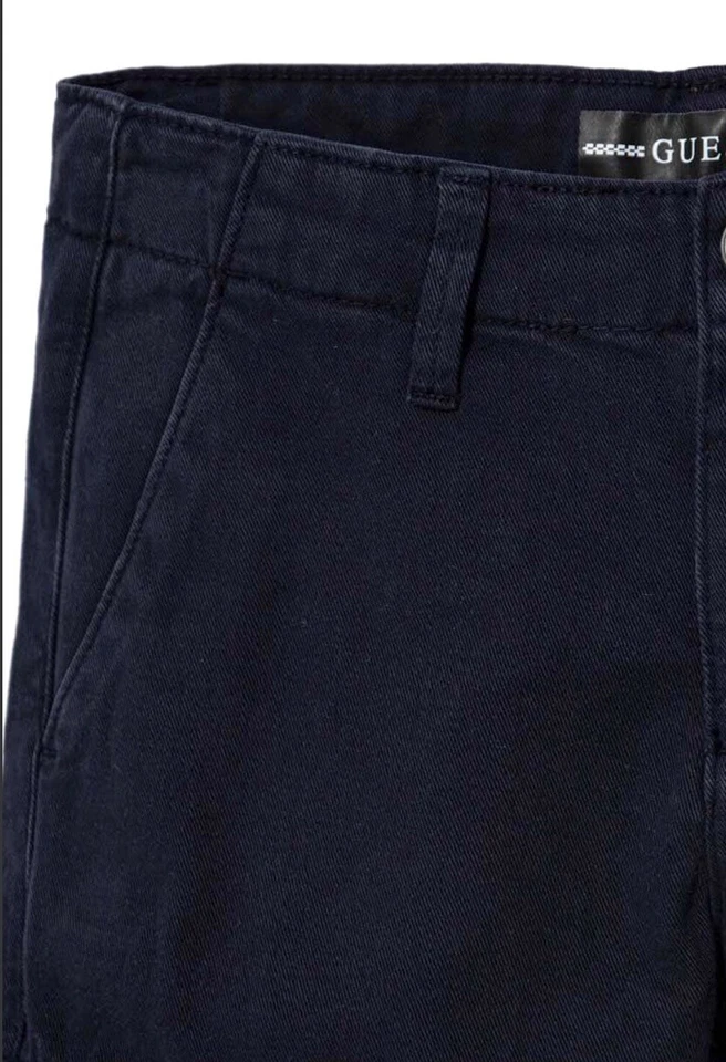 Pantalones cargo Guess Big Boys 14Smart azul puños elásticos lisos cierre de cremallera/botón Foto 3 de 3