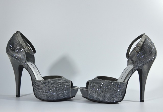 silver ankle strap shoes
