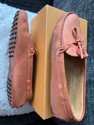 Tod's Naranja Gamuza Mocasines Zapatos de Conducción Mocasines Planos, EUR Talla 40 - Imagen 6 de 10