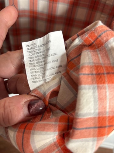 Vintage Timberland Men's Orange Plaid Short Sleeve Button-Down Shirt Size XL - Picture 6 of 9