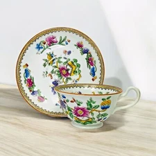 S & N L Salt and Nixon Salon China Tea Cup and Saucer Made in England Flowers
