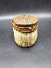 Antique Leather Covered Cigarette Tin Players Navy Cut Medium Cigarettes 7x9cm