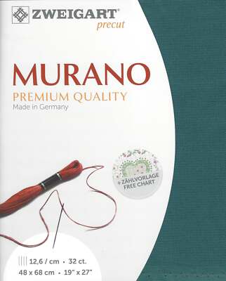 Zweigart Precut Murano 32 count Petroleum Green 3984/5153