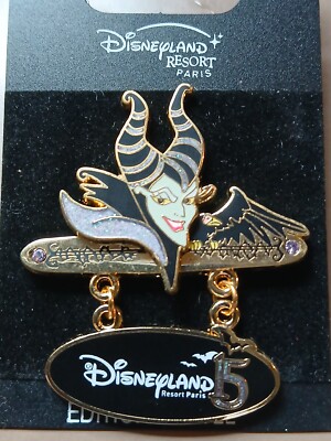 DISNEY PIN LE MALEFICENT HALLOWEEN DANGLE DLRP PARIS SLEEPING BEAUTY DIABLO