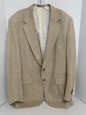 Towncraft Vintage Mens Tan Beige Silk Sports Coat, Jacket Blazer