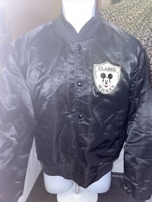 Vintage Chalk Line Mickey Mouse Black Bomber Jacket Medium | eBay