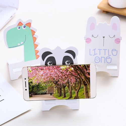Cute Cartoon Cell Phone Holder Wooden Phone Stand For Smartphones Tablets - Zdjęcie 12 z 25
