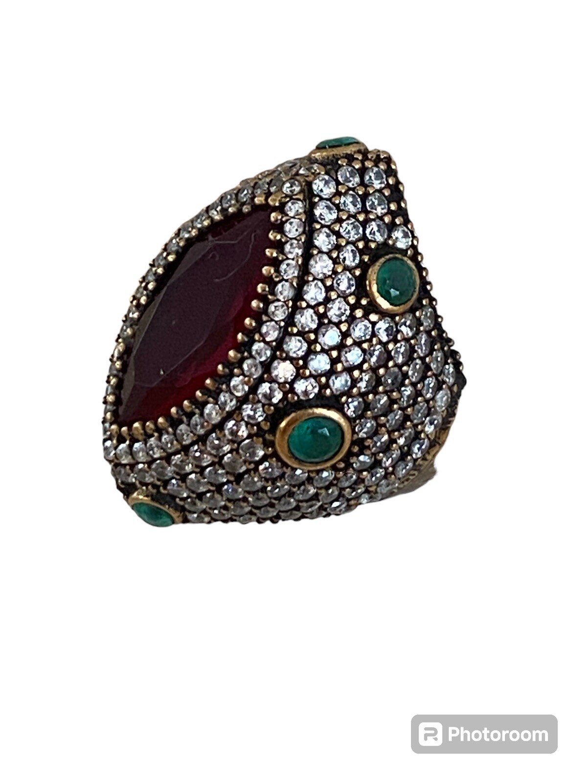 High End Unique Turkish Rhinestone Statement Ring… - image 1
