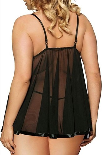UK Plus Size 8-32 Sexy Women Lace Lingerie Floral Nightwear Sleepwear And Thong - Picture 14 of 36