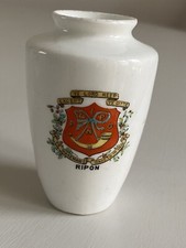 Crested miniature vase souvenir of Ripon made by Foley china