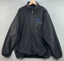 Helly Hansen Full Zip Fleece Jacket XL Black Zipper Pockets Mock Neck USA Made