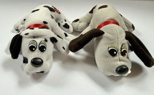 Vintage 1985 Tonka Pound Puppies Plush Dog Gray Black White 2 Stuffed Animal 7"