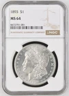 1893 Morgan Silver Dollar NGC MS-64