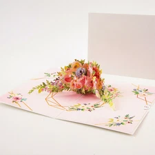 Graceful Rose Greeting Card - Pop Up Flower 3D Greeting Card with Envelope