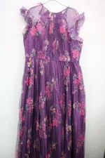 Ieena for MacDuggal Pleated Mesh Sheer Maxi Dress-Small-Lined-Florals