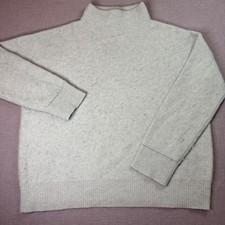 Tahari Cashmere Sweater Womens Large Mint Green Mock Neck 100 2-Ply Knit