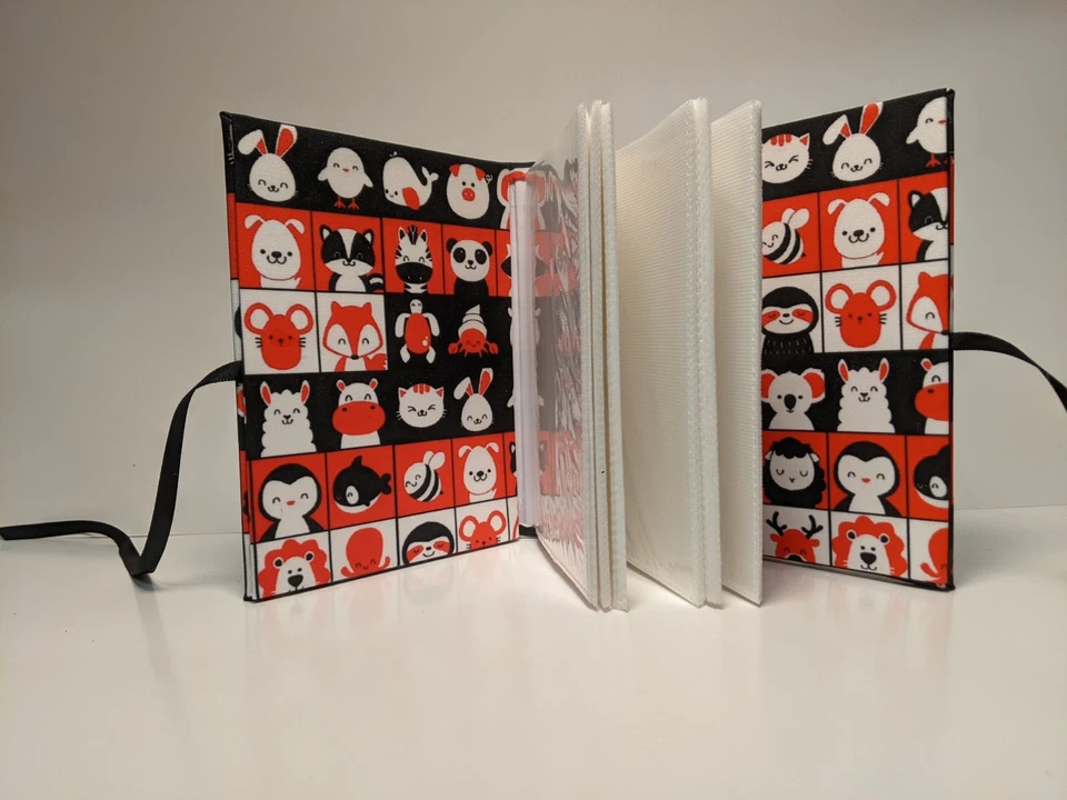 Red Black and White Animals Photo Album -Holds 100 4x6 Photos - Handmade - Image 4 of 4