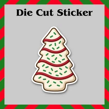 Christmas Tree Cake Sticker, Funny Holiday Treat Decal, Big Deborah